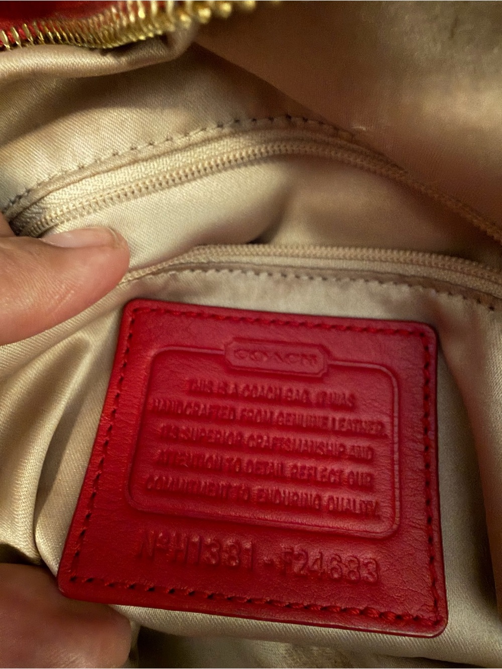 Coach Red Leather Shoulder Bag with Gold Hardware - Picture 6 of 7